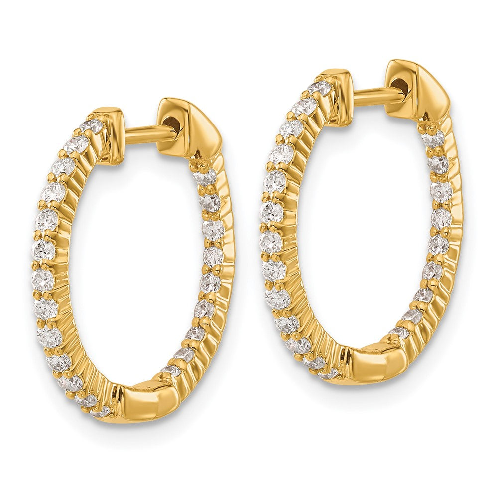 14k 1/2 carat Lab Grown Diamond VS/SI+ G+ Complete In and Out Hoop Earrings