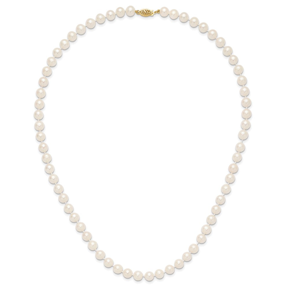 10k 7-8mm White Near-Round Freshwater Cultured Pearl 20 inch Necklace