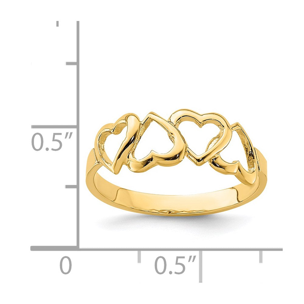 14K Polished Heart Ring Size 7