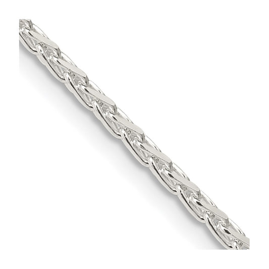 Sterling Silver 2.15mm Diamond-cut Round Spiga Chain 24 Inches