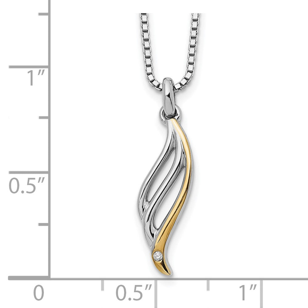White Ice Sterling Silver Rhodium-plated Gold-tone 18 Inch Diamond Necklace with 2 Inch Extender 18 Inches
