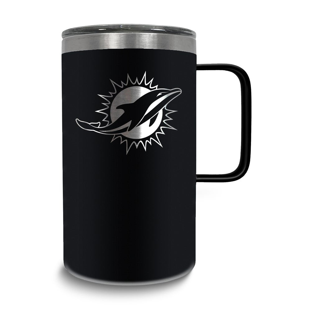 NFL Miami Dolphins Stainless Steel 18 oz. Hustle Mug with Lid