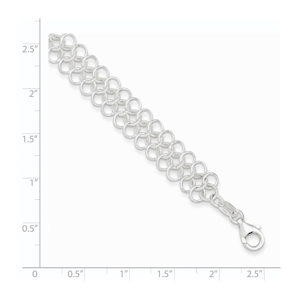 Sterling Silver Fancy Link Bracelet 7.5 inches