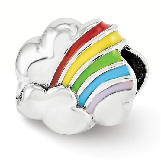 Sterling Silver Reflections Enamel Rainbow Bead