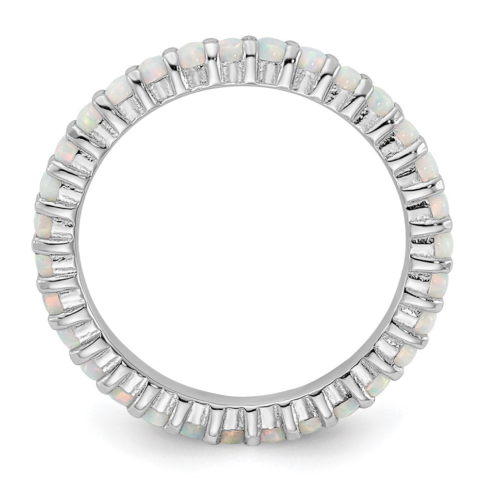 Sterling Silver Stackable Expressions Created Opal Ring Size -8