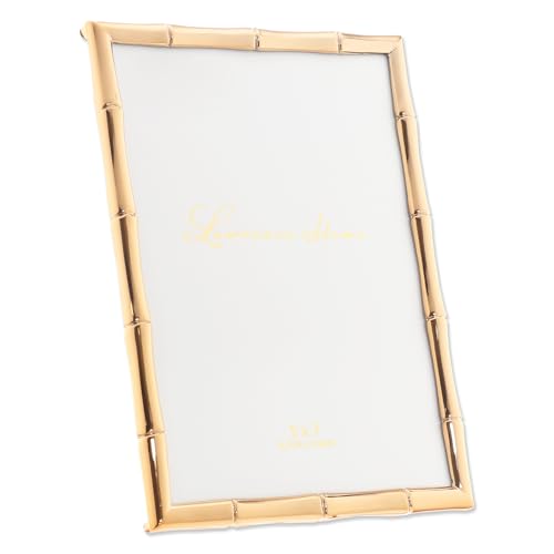 5x7 Gold Metal Picture Frame with Bamboo Design