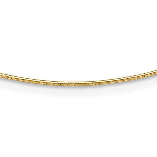 14K 1MM Round Detachable clasp Omega Necklace