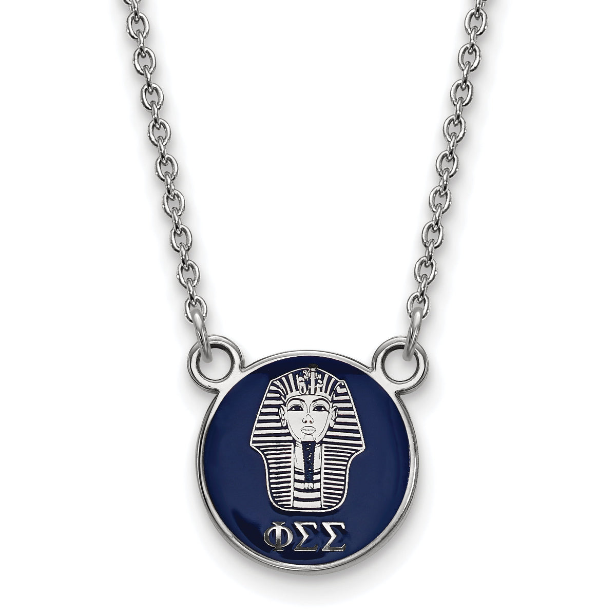 Sterling Silver 18in Official Licensed Greek Sororities Phi Sigma Sigma (???) XS Enamel Pendant w/Necklace