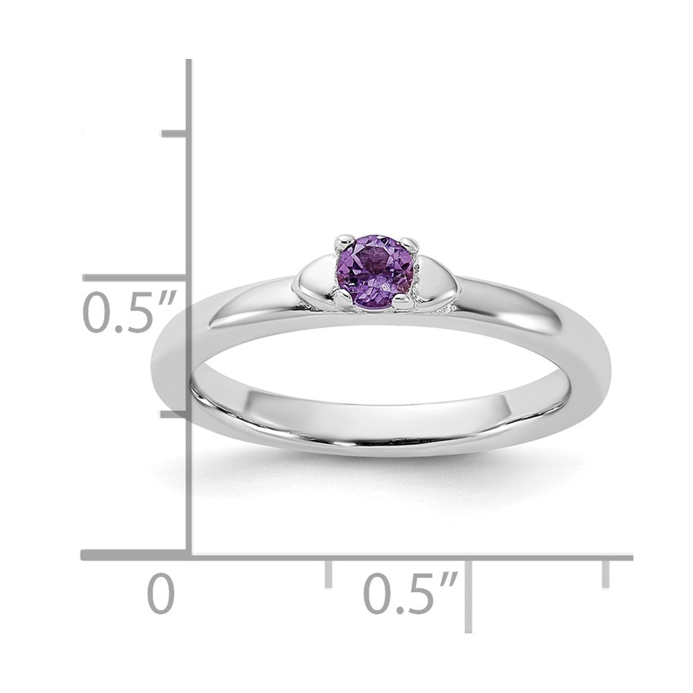 Sterling Silver Stackable Expressions Amethyst Ring