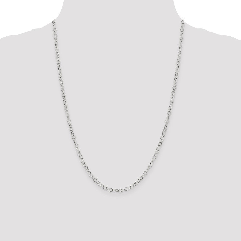 Sterling Silver 3.5mm Fancy Cable Chain 24 Inches