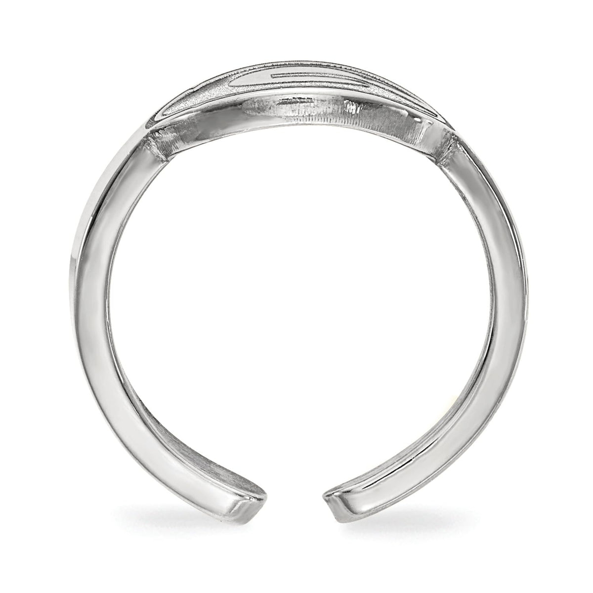 Sterling Silver Rhodium-plated LogoArt University of Georgia Letter G Toe Ring Q-SS029UGA
