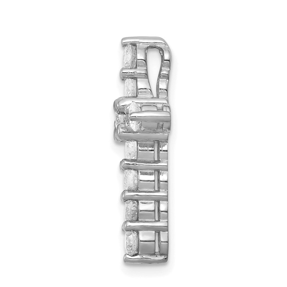 14k White Gold 1 carat Lab Grown Diamond VS/SI+ G+ Cross Chain Slide Pendant
