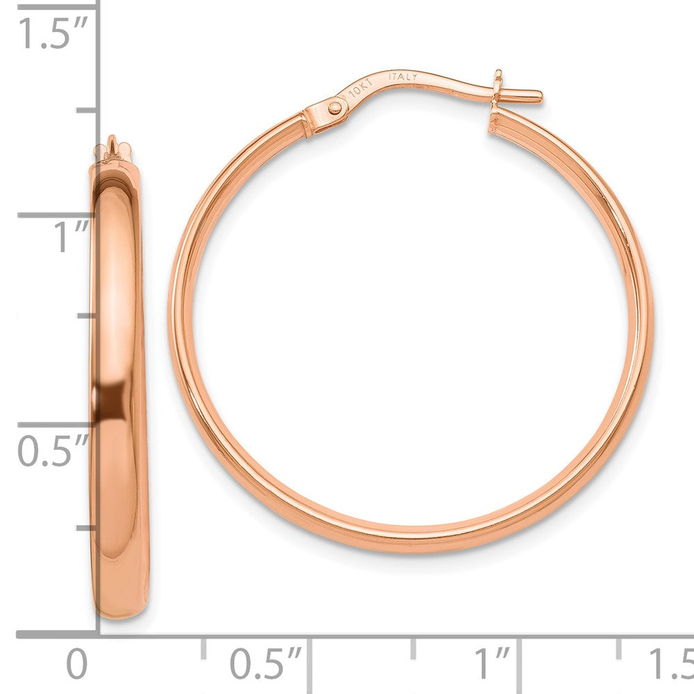 10K Rose Gold Polished Hoop Earrings