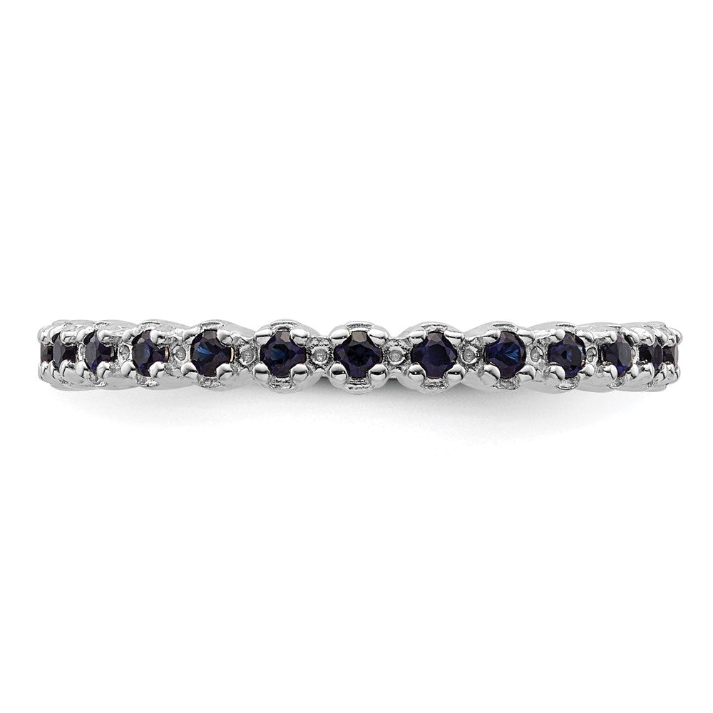 Sterling Silver Stackable Expressions Created Sapphire Ring Size -10