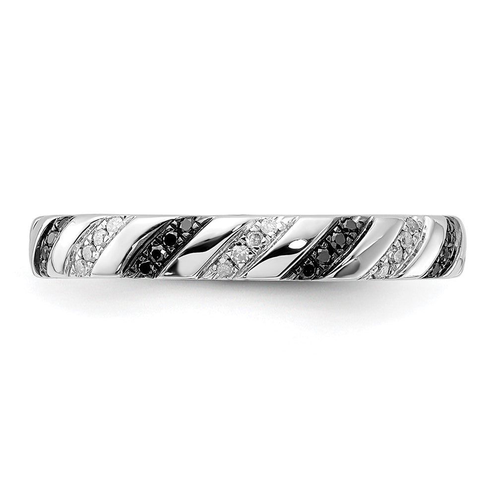 Sterling Silver Stackable Expressions Black & White Diamond Ring