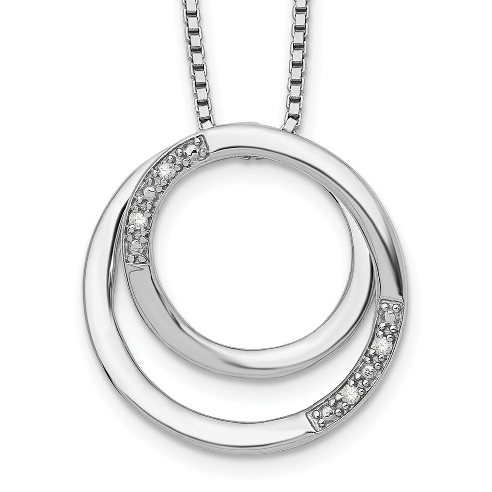 White Ice Sterling Silver Rhodium-plated 18 Inch Diamond Necklace with 2 Inch Extender 18 Inches