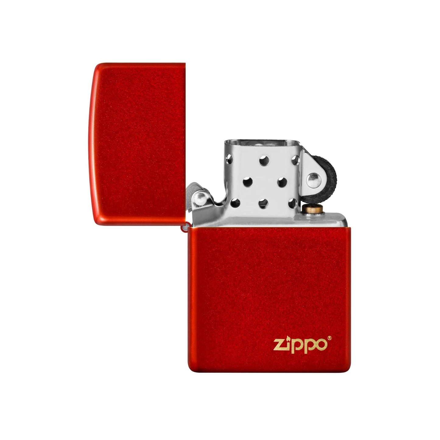 Zippo Metallic Red Matte Zippo Logo Pocket Lighter