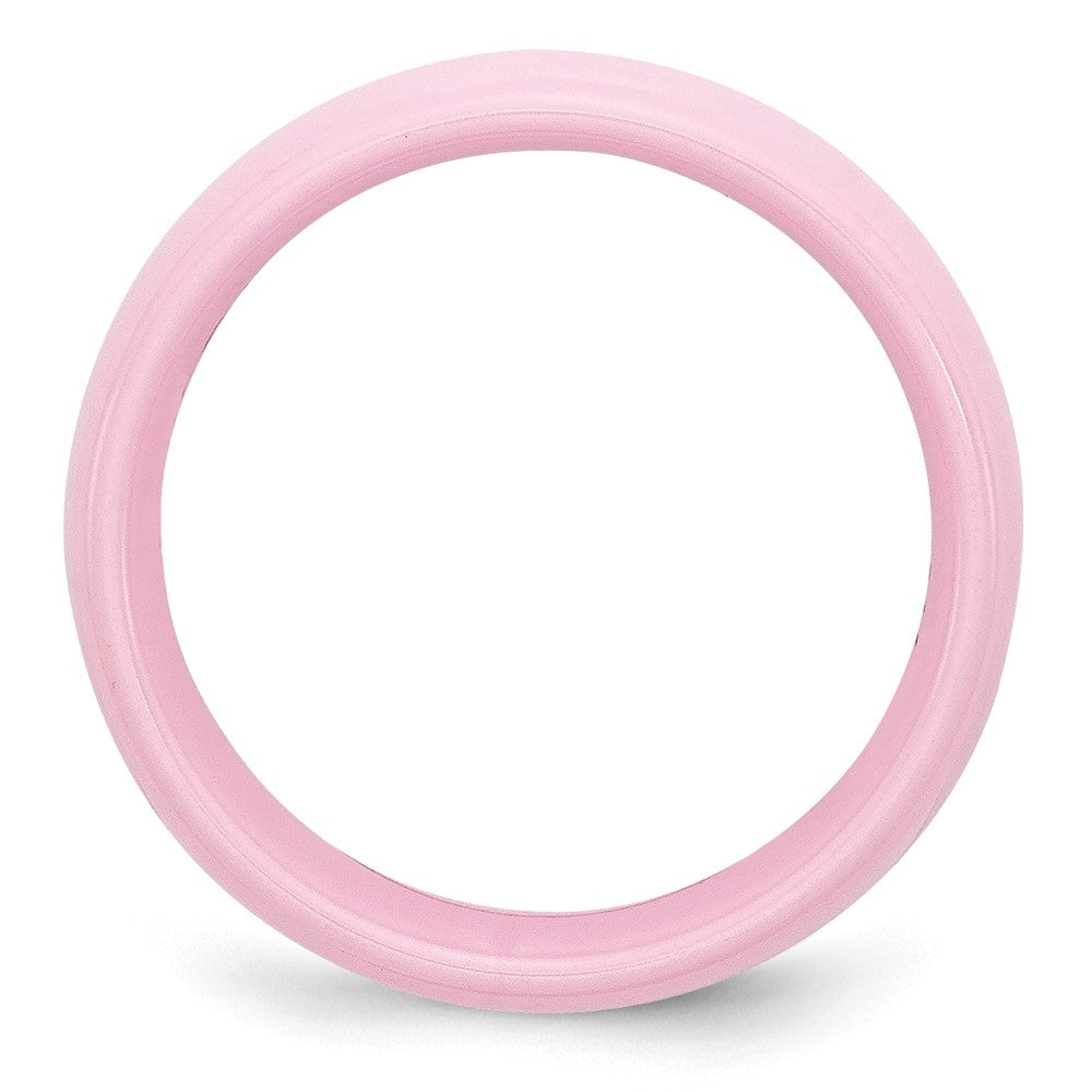 Ceramic Pink 8mm Polished Band Size - 9
