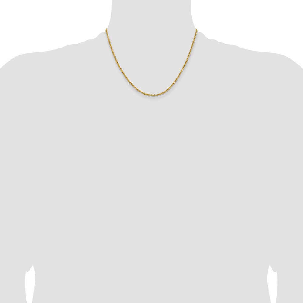 14k 2.3mm Lightweight D/C Rope with Lobster Clasp Chain