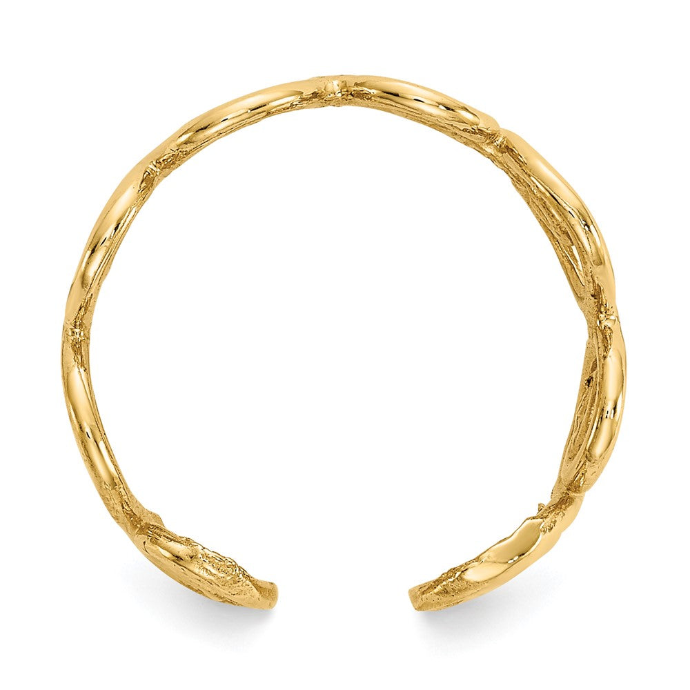 14k Scroll Toe Ring Yellow Gold