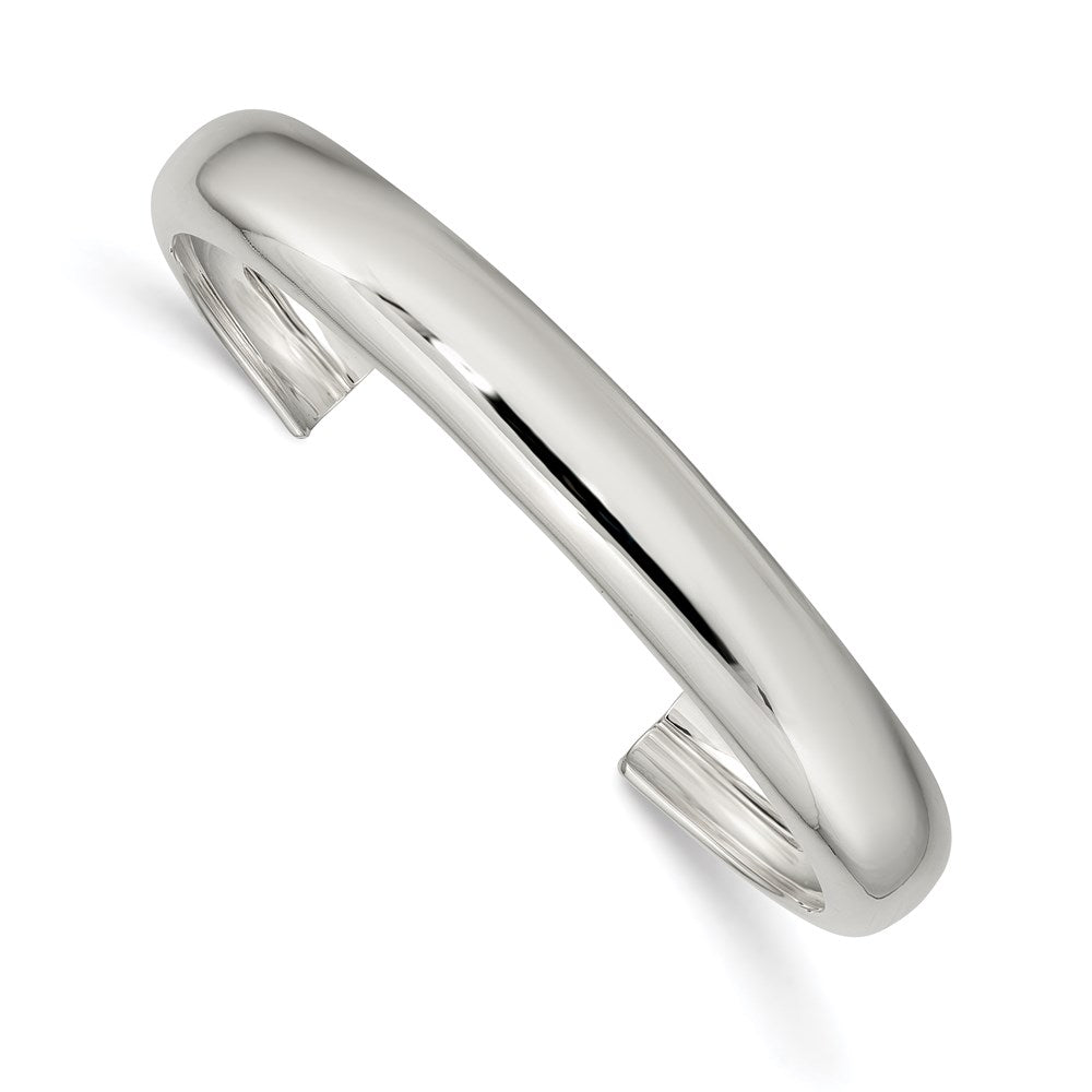 Sterling Silver 9mm Cuff Bangle 7.25 inches