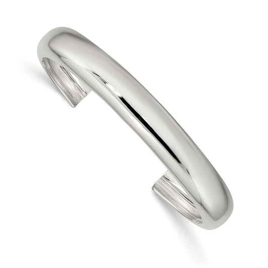 Sterling Silver 9mm Cuff Bangle 7.25 inches