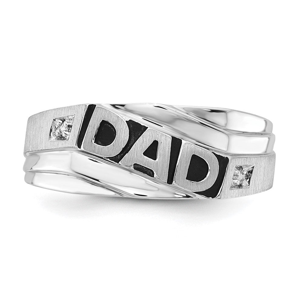 Sterling Silver Diamond Dad Ring