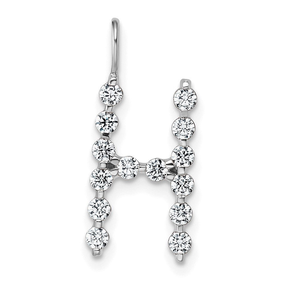 True Origin 14k White Gold 1/2 carat Lab Grown Diamond VS DEF Alphabet H Pendant
