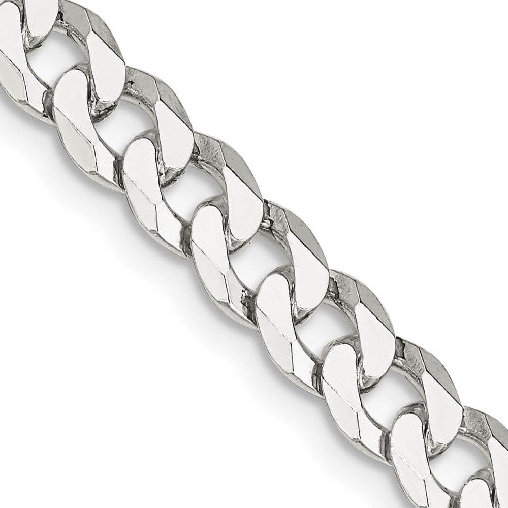 Sterling Silver 6mm Beveled Curb Chain 16 Inches