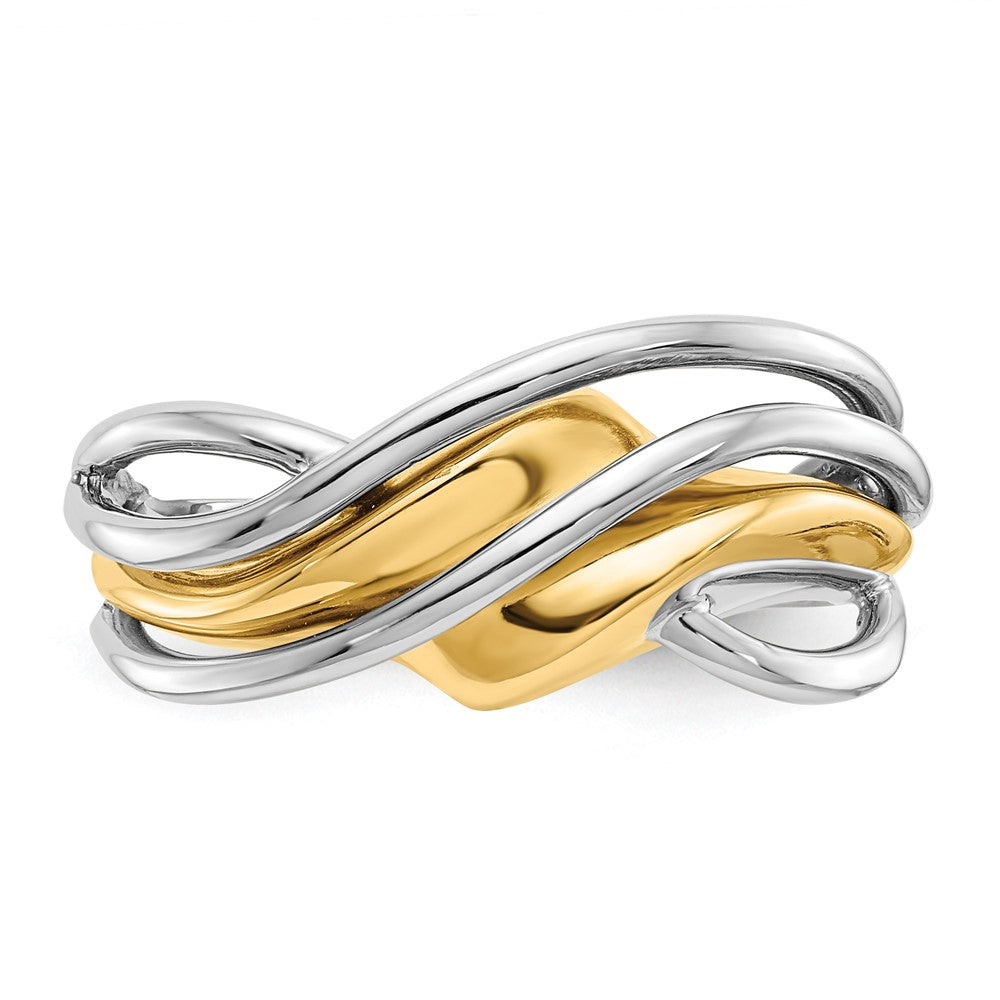 14k Two-tone Wave Ring Size 7