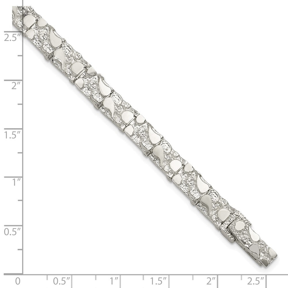Sterling Silver 7mm Nugget Bracelet 8 inches