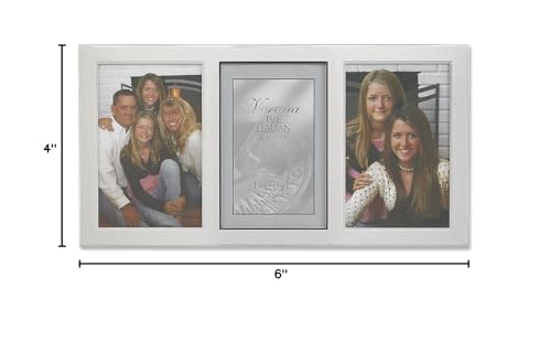 Brushed Silver Metal and Shiny Metal Two Tone 4x6 Triple Opening Panel