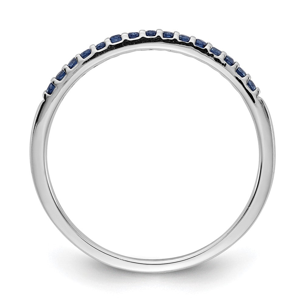 10K White Gold Blue Sapphire Band Size 6.75