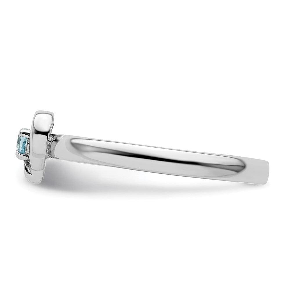 Sterling Silver Stackable Expressions Blue Topaz Heart Ring Size -8