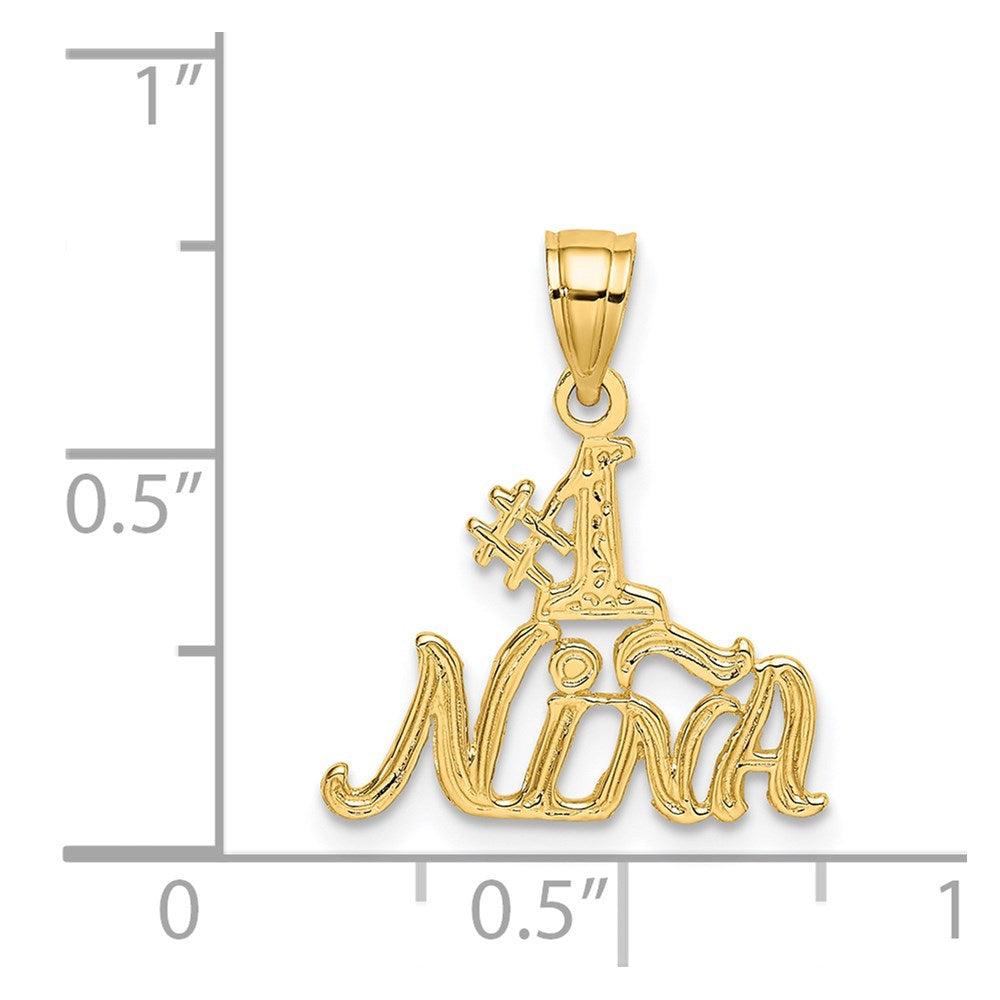 14K #1 NINA  Charm