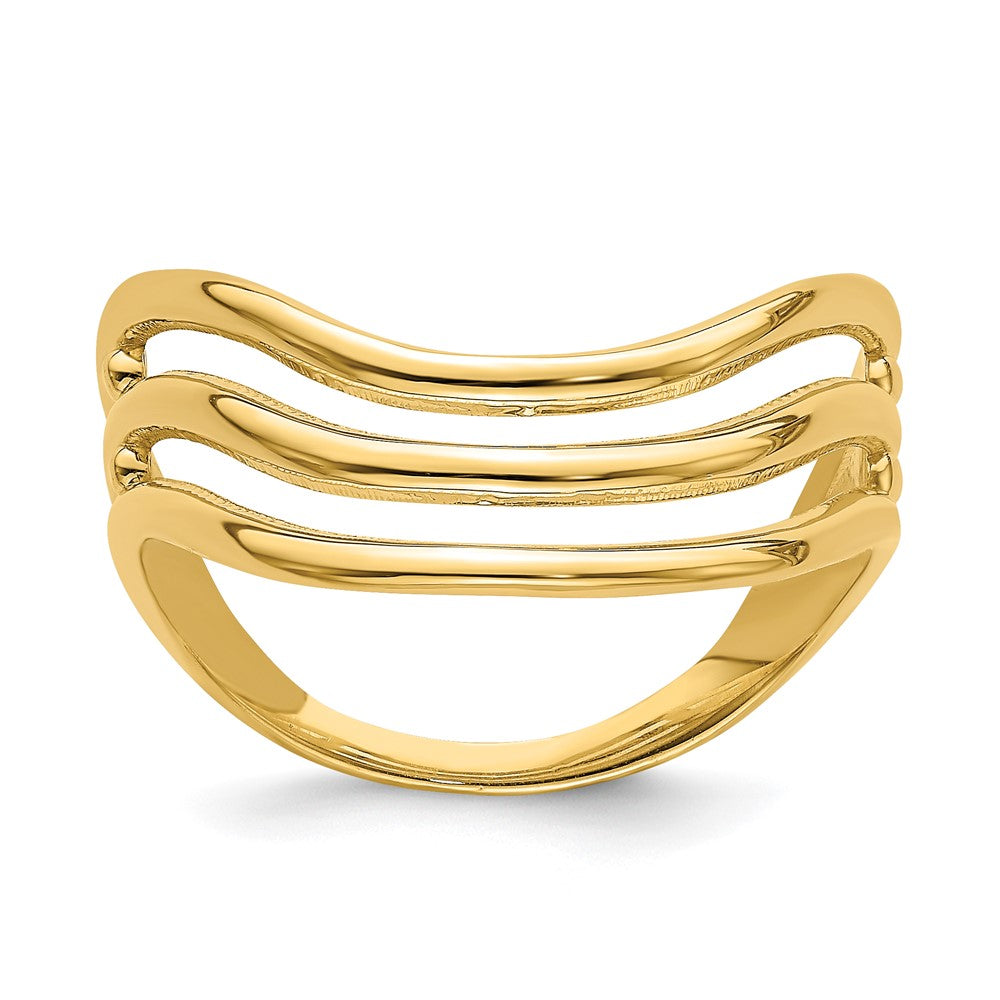14K Triple Wave Fashion Thumb Ring Size 9