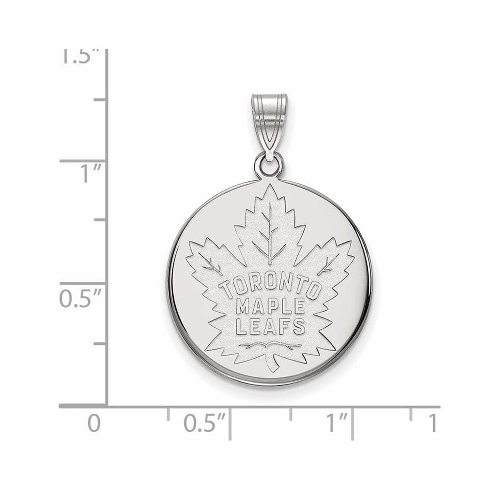 NHL Toronto Maple Leafs Sterling Silver Large Disc Pendant