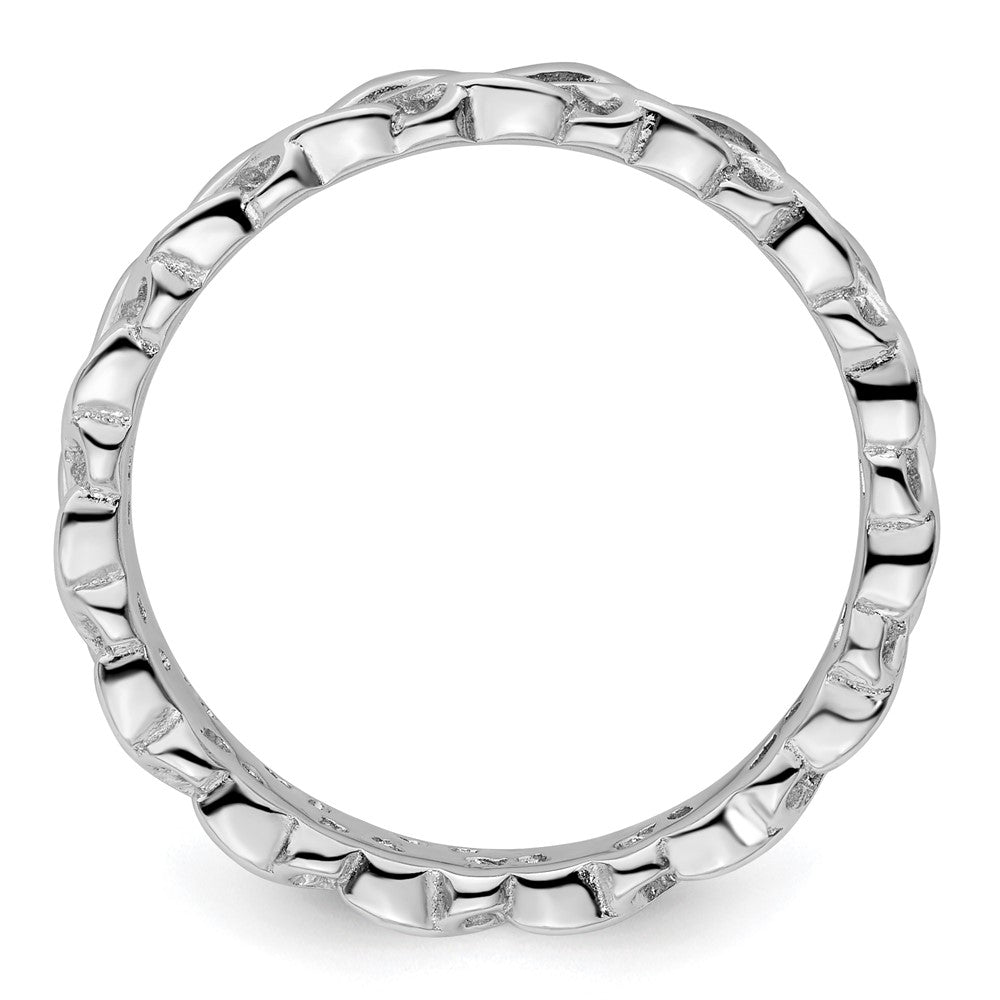 Sterling Silver Stackable Expressions Polished Intertwined Heart Ring Size -8