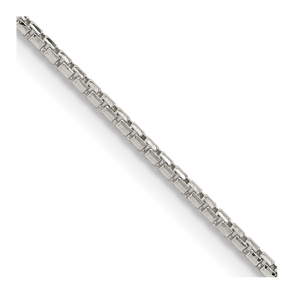 Sterling Silver 1.3mm Diamond-cut Round Box Chain 24 Inches