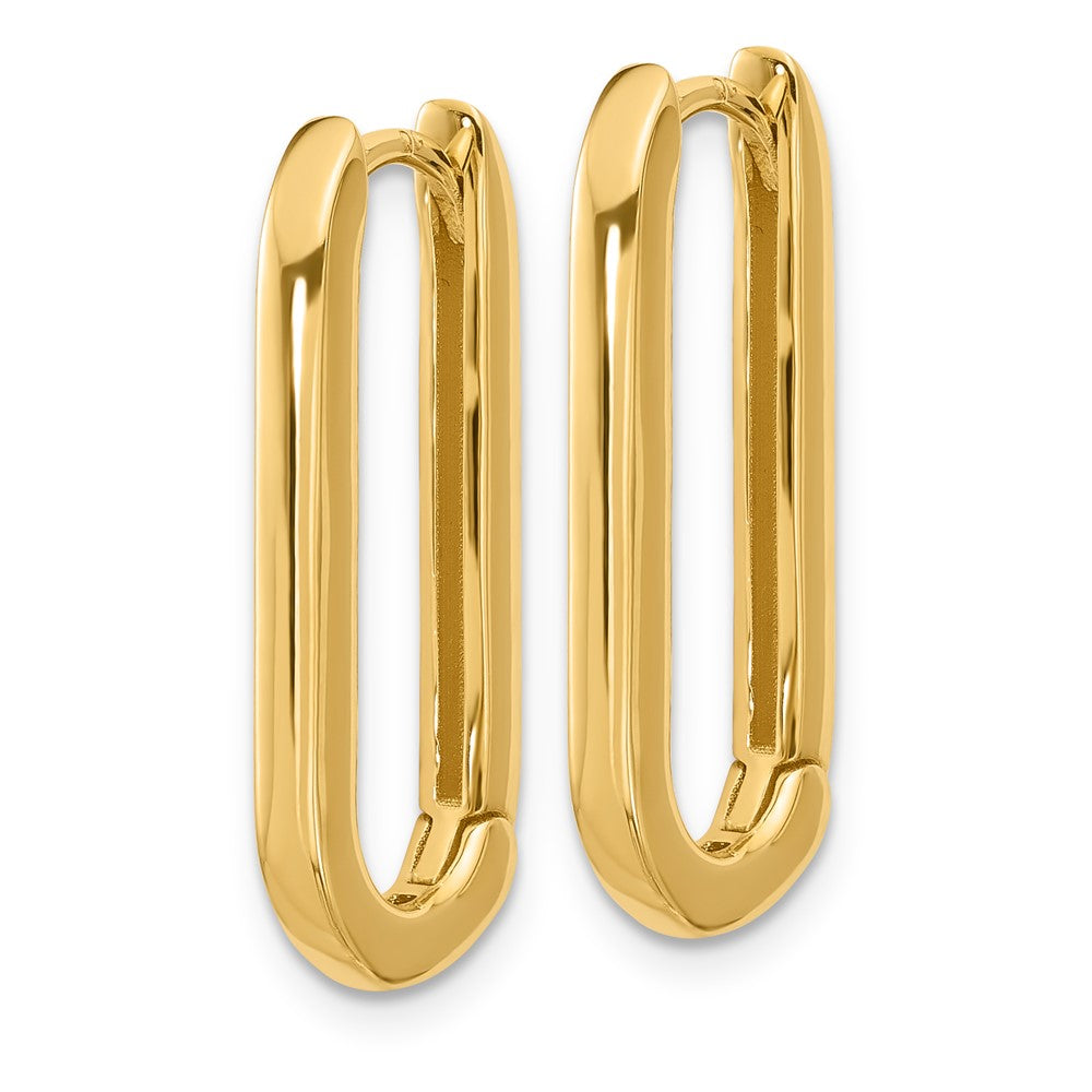 14K YG  2.5mm x 10.7mm x 20.5mm Rectangle Hoop Earring