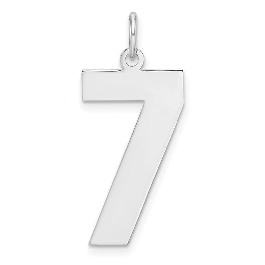 Sterling Silver/Rhodium-plated Polished Number 7 Charm