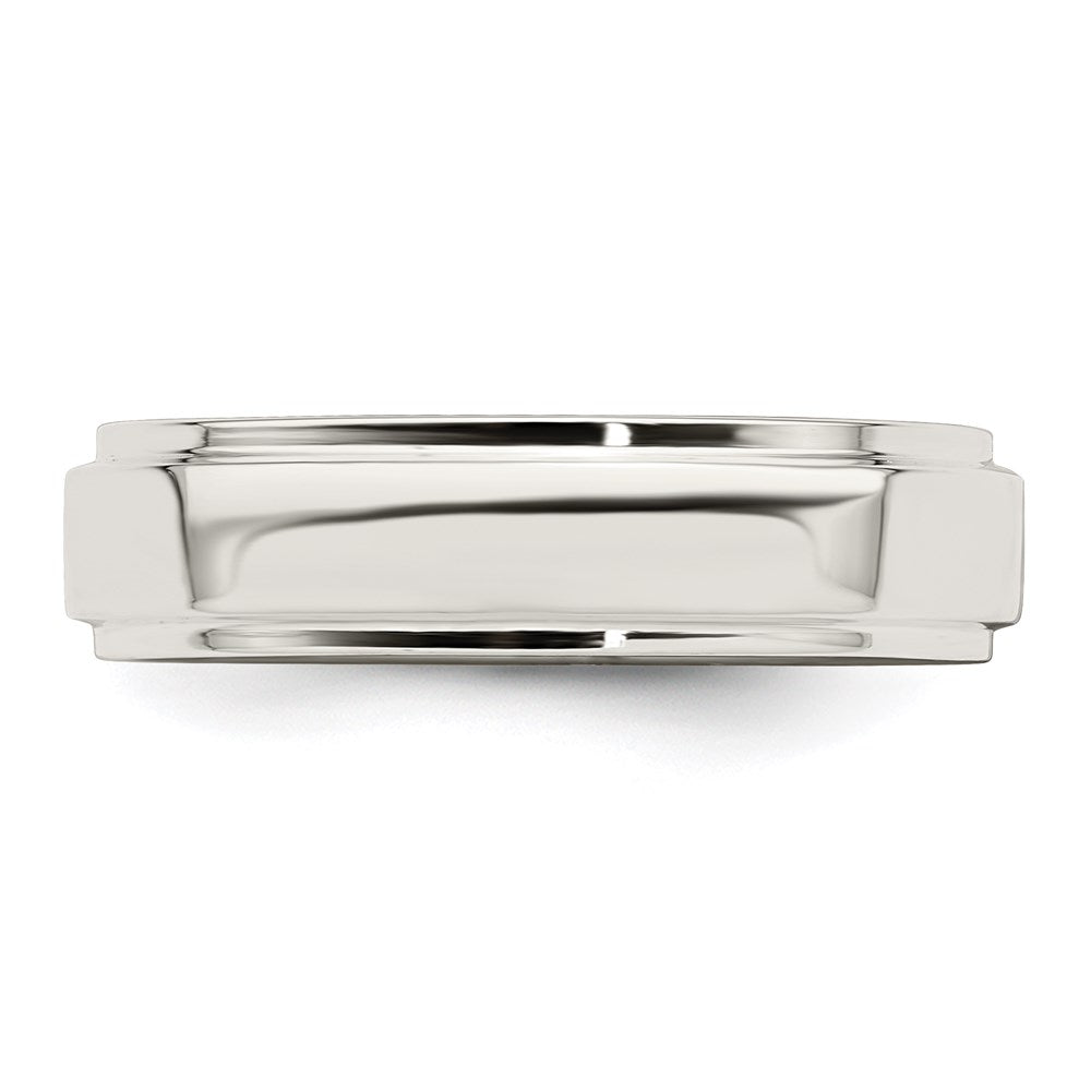 Sterling Silver 5mm Flat with Step Edge Size 5 Band