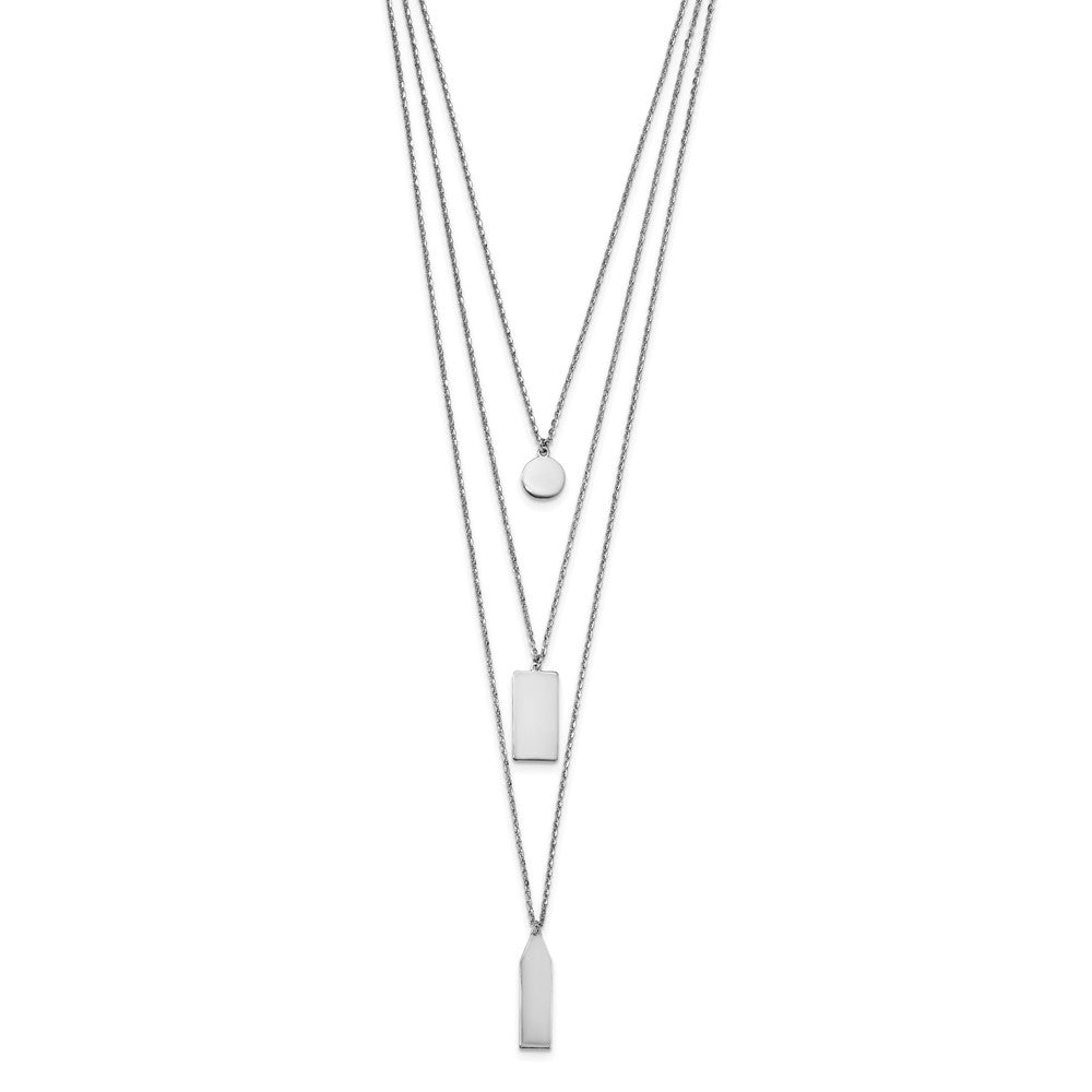 Sterling Silver Rhod-Plated Multi-Layer w/ 2in ext. Necklace