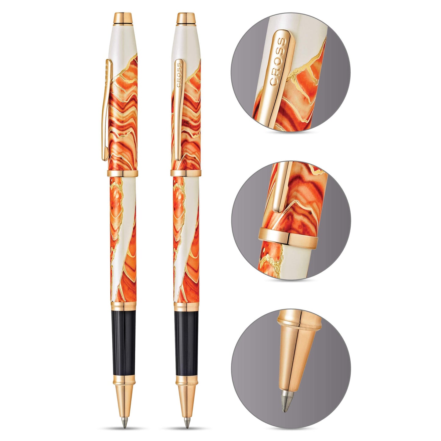 Cross Wanderlust Refillable Rollerball Pen, 23 Carat Gold Appointments, Includes Premium Gift Box - Antelope Canyon