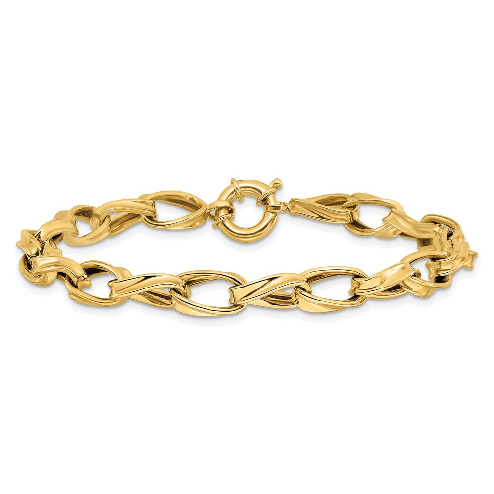 10K Polished Fancy Link Bracelet