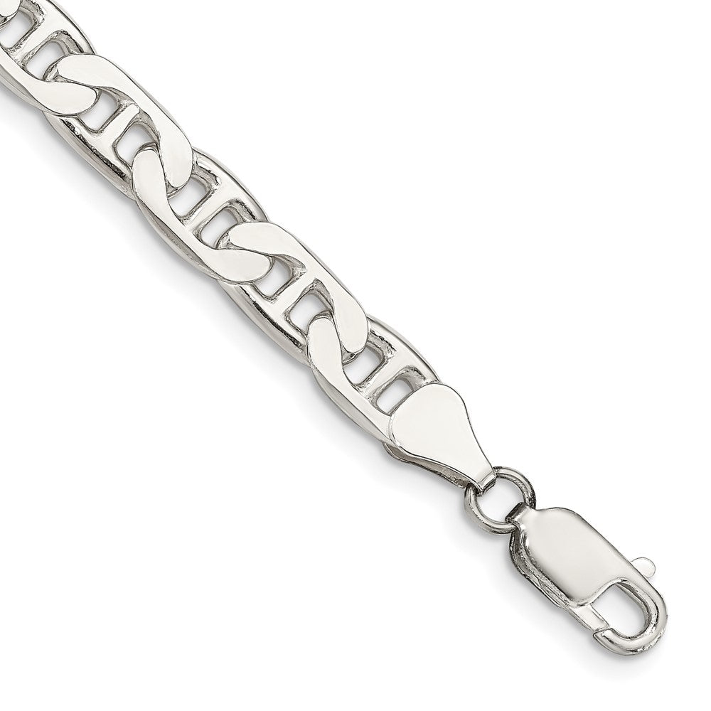 Sterling Silver 6.5mm Flat Anchor Chain 7 inches