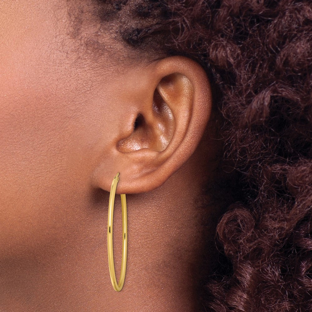 Sterling Silver Polished 6mm Round Hoop Earrings