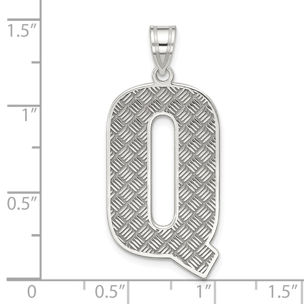Sterling Silver Letter Q Initial Pendant