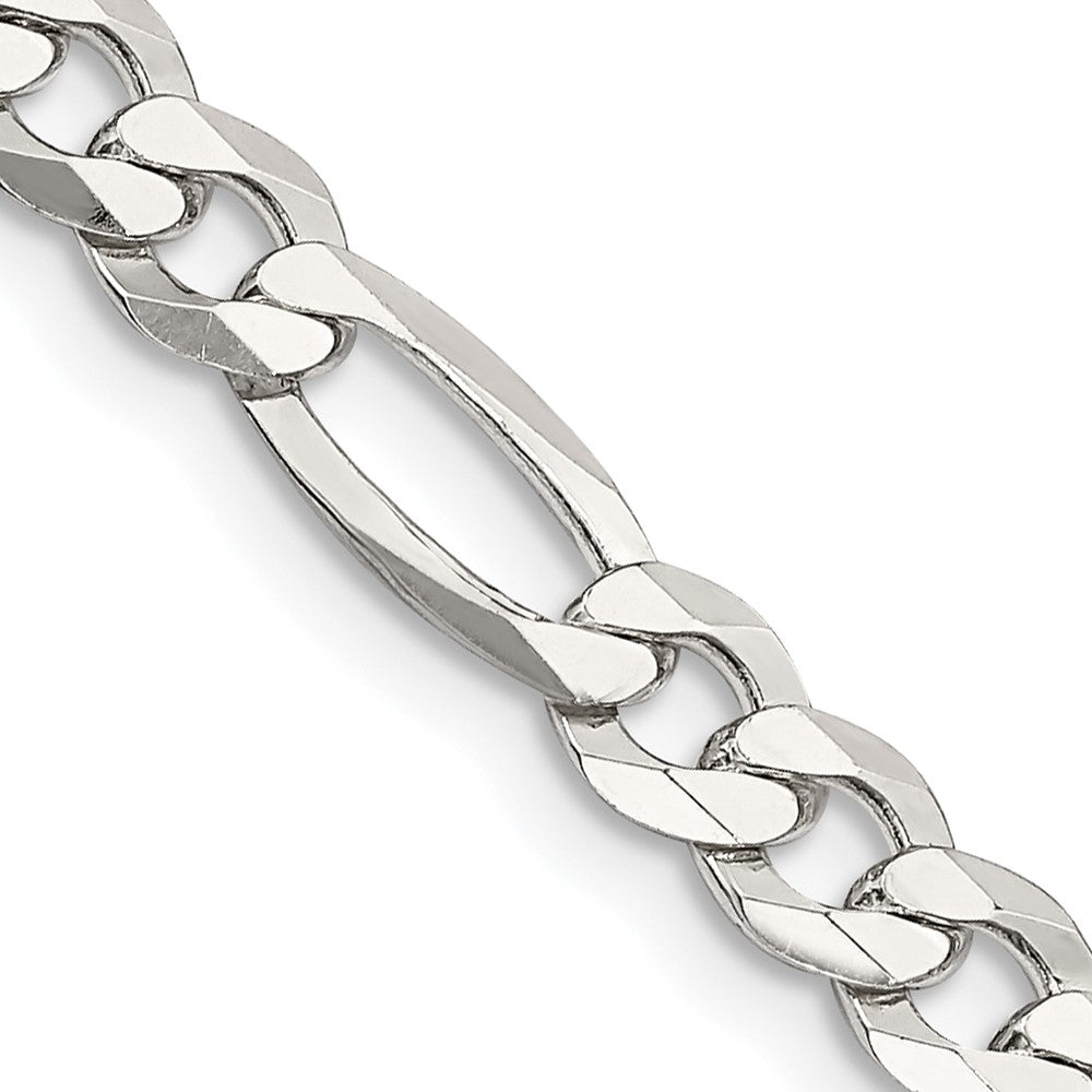 Sterling Silver 5.5mm Lightweight Flat Figaro Chain 20 Inches
