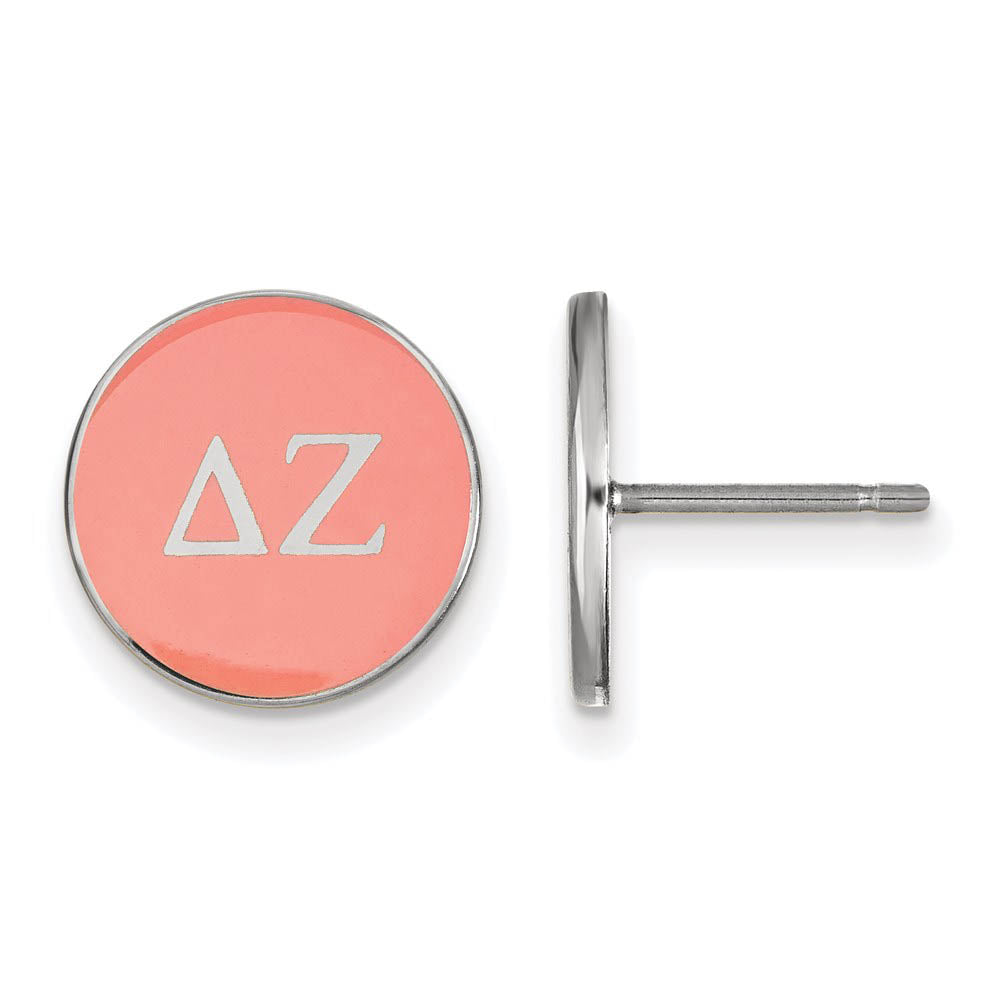 Sterling Silver Official Licensed Greek Sororities Delta Zeta (??) Enameled Post Earrings